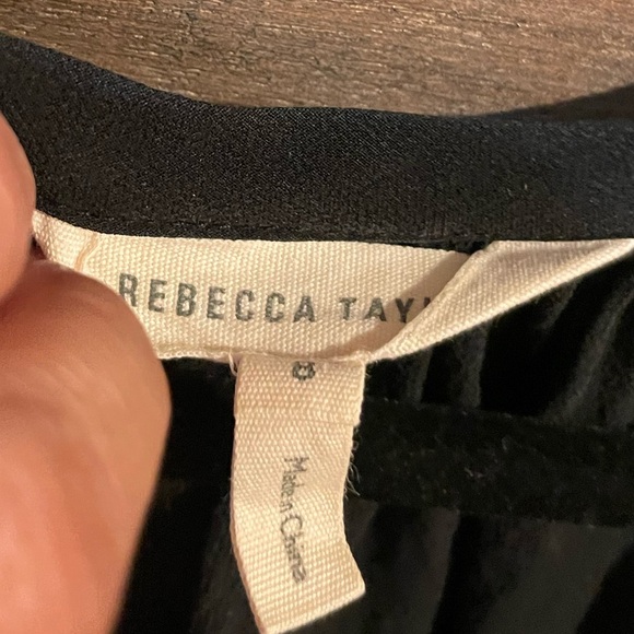 Rebecca Taylor Black Sleeveless Ruffled Blouse Size 8 - Picture 4 of 4